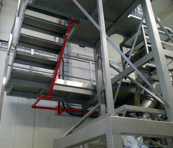 Sprinkler system stairway installation